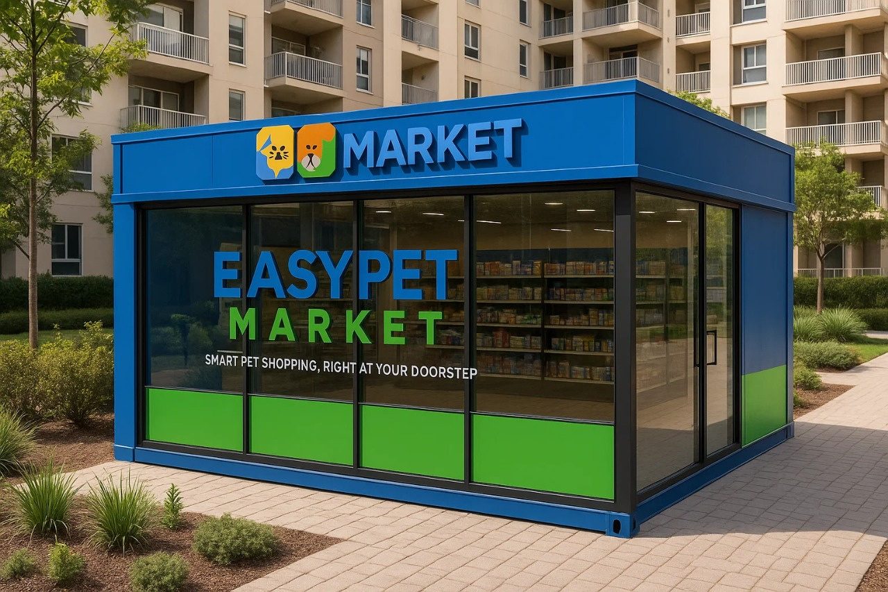 Container EasyPet Market instalado em um condomínio