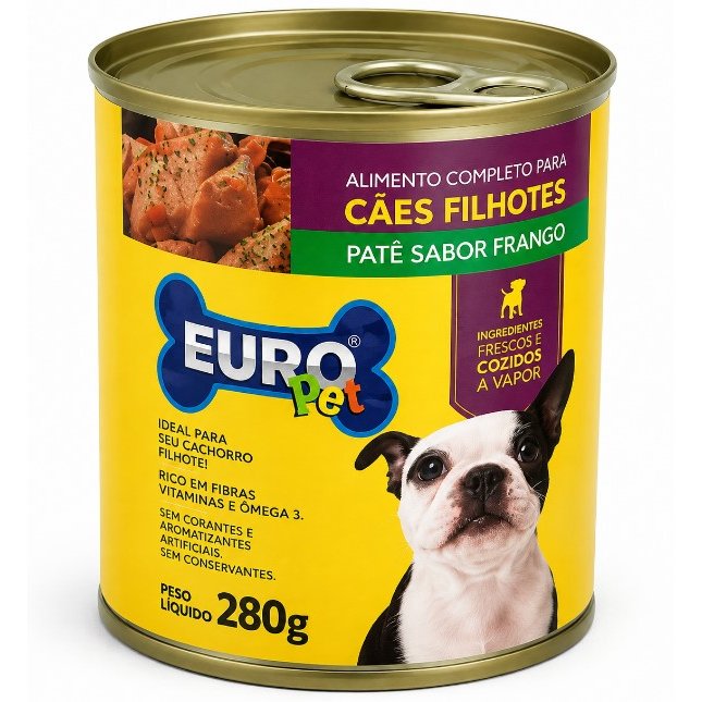 Patê em Lata Europet Cães Filhotes Frango 280g