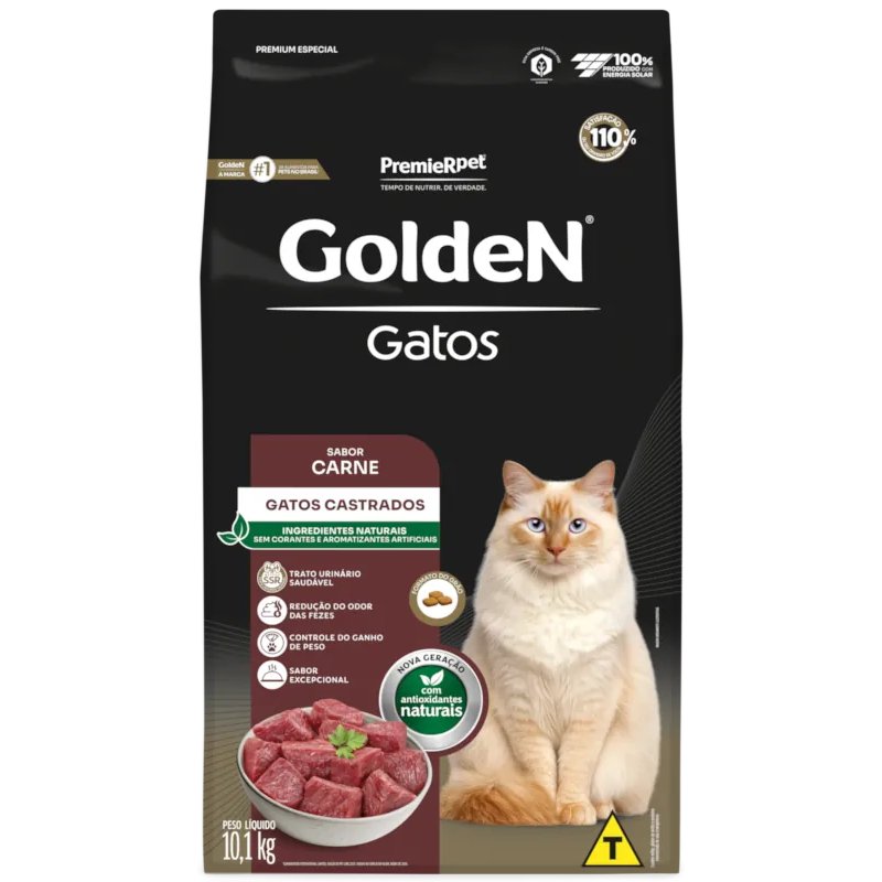 Ração Golden Gatos Castrados Carne 1kg
