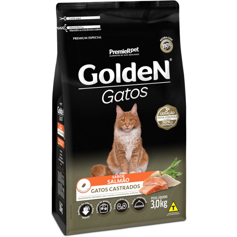 Ração Golden Gatos Castrados Salmão 1kg