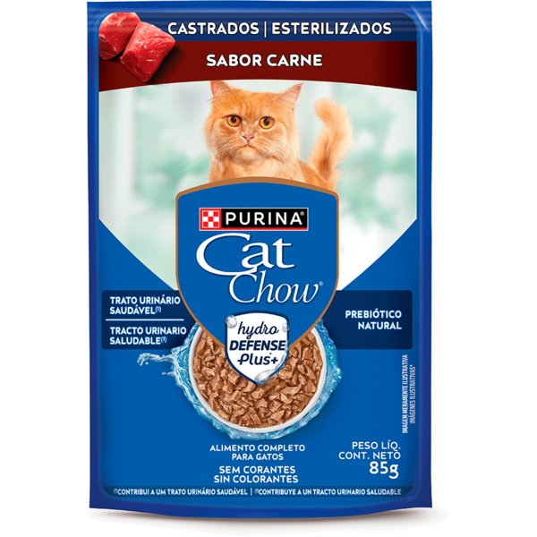 Sachê Cat Chow Gatos Castrados Carne 85g