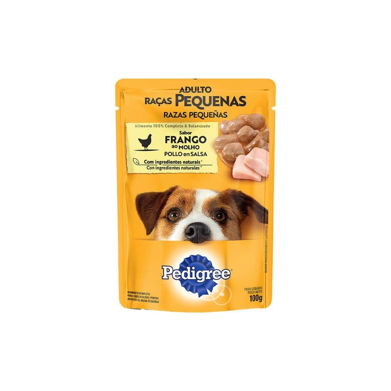 Sachê Pedigree Cães Adultos Raças Pequenas Frango 100g