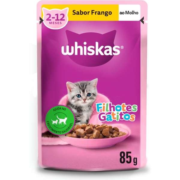 Sachê Whiskas Gatos Filhotes Frango ao Molho 85g
